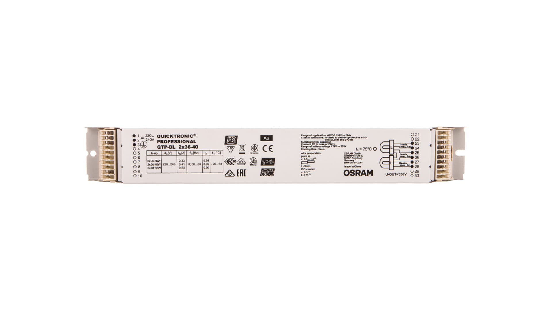 

Statecznik elektroniczny 2x36 40W 220-240V QTP-DL 4008321117922