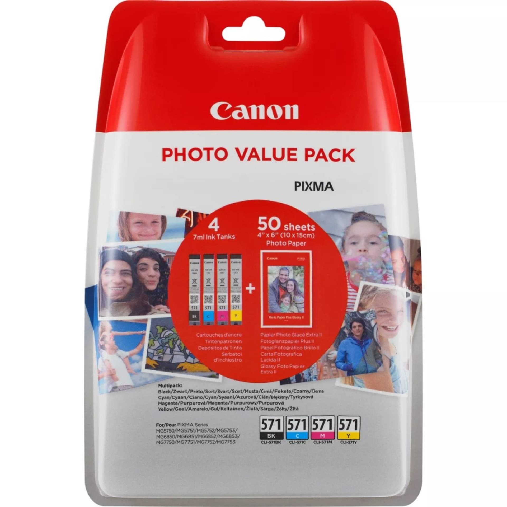 

Canon oryginalny ink / tusz 0386C006, cmyk, Canon CLI-571 C/M/Y/BK + 50x PP-201, Canon PIXMA TS5051,53,55, TS6050,51,52, TS8051,52