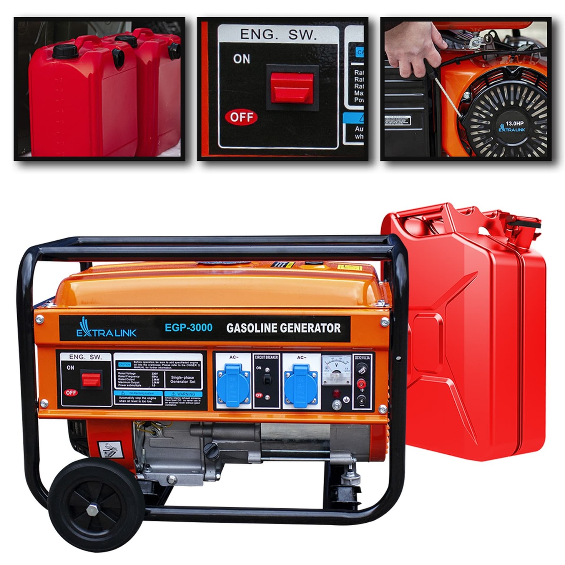 

EXTRALINK EGP-3000 PETROL GENERATOR 3KW 1F
