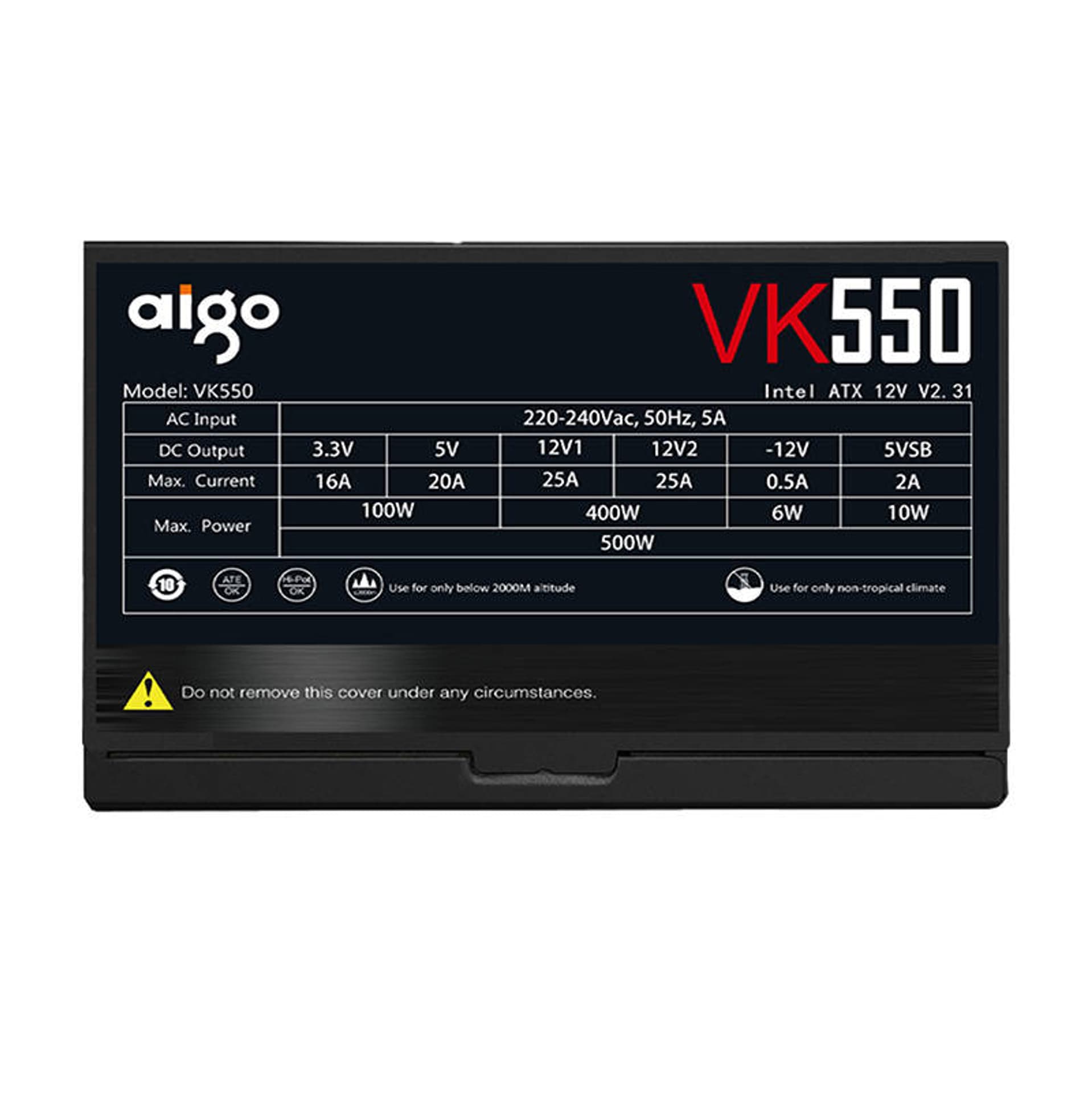 

Zasilacz do komputera Aigo VK550 550W (czarny)