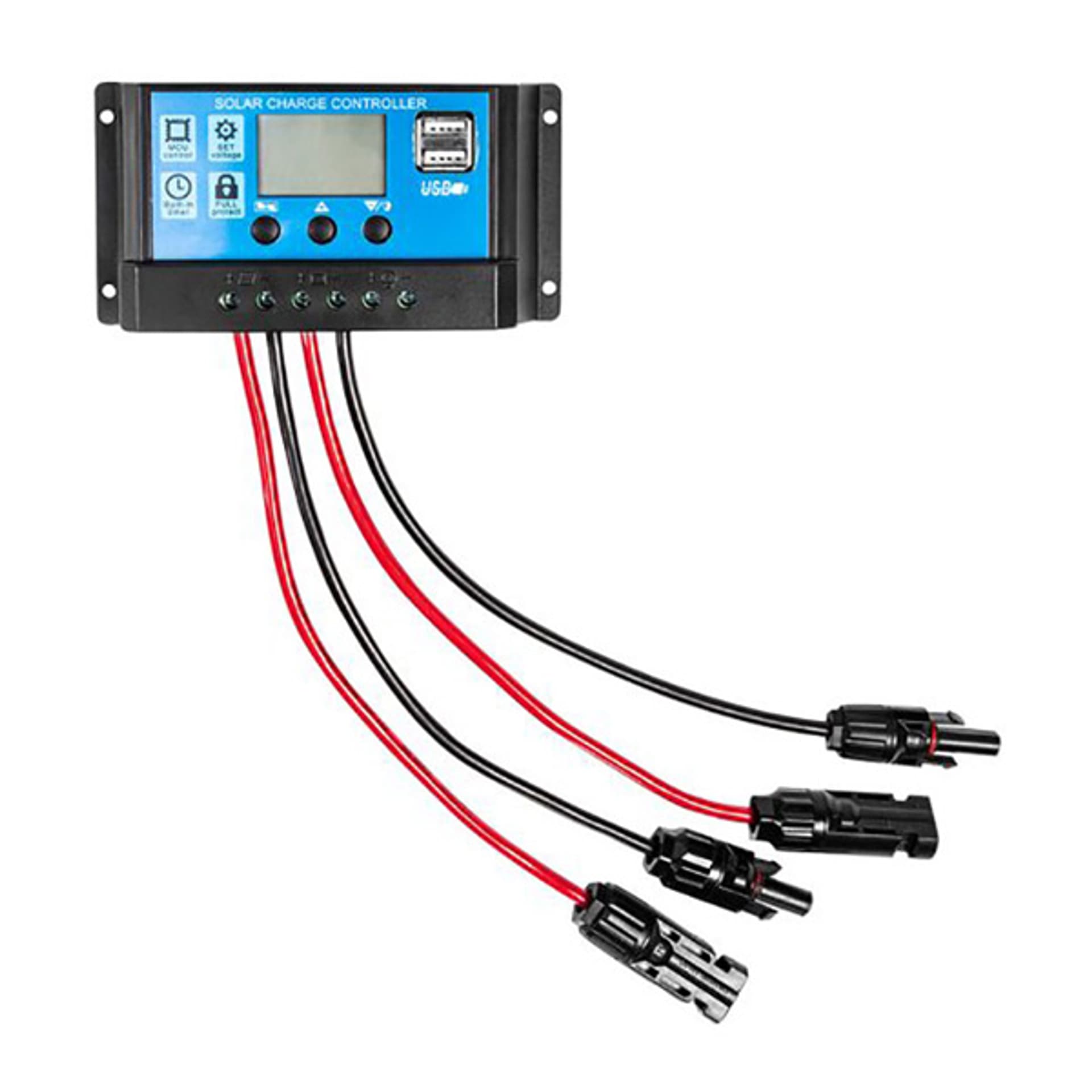 

Regulator solarny Kontroler ładowania PWM 20A 12/24V LCD 2xUSB NEO 90-150