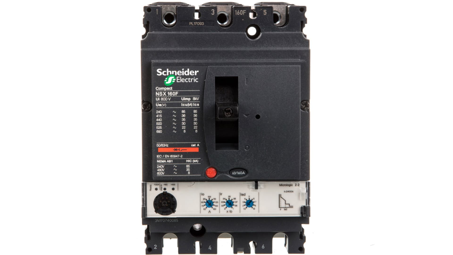 

Wyłącznik mocy 160A 3P 36kA Compact NSX160F Micrologic 2.2 LV430770