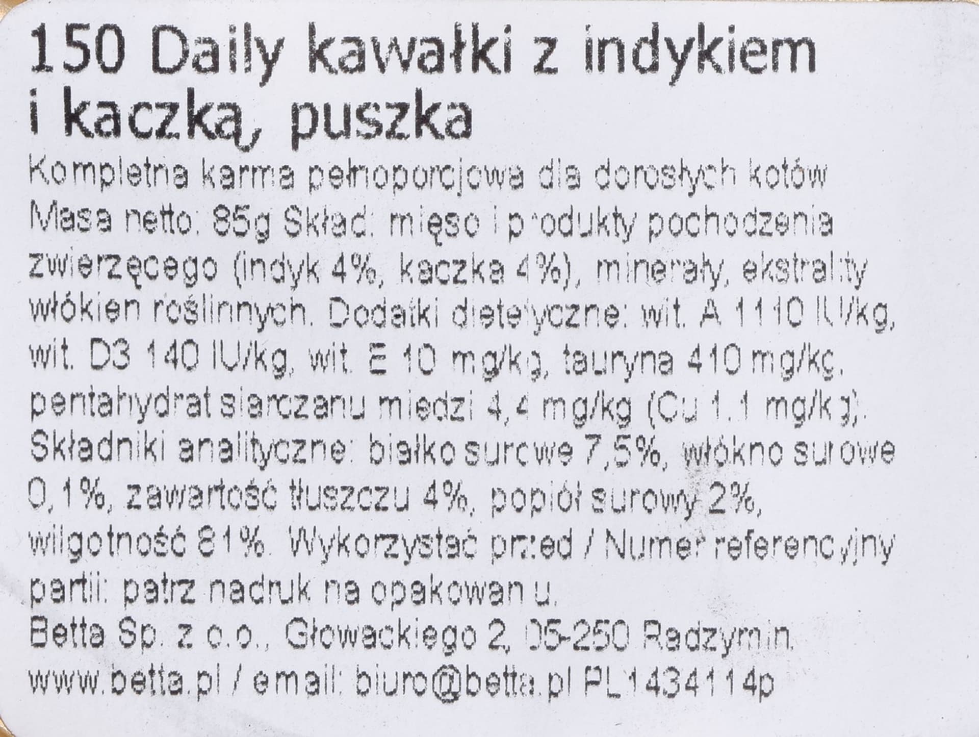 

ALMO NATURE Daily Menu Kawałki indyka i kaczki 85g