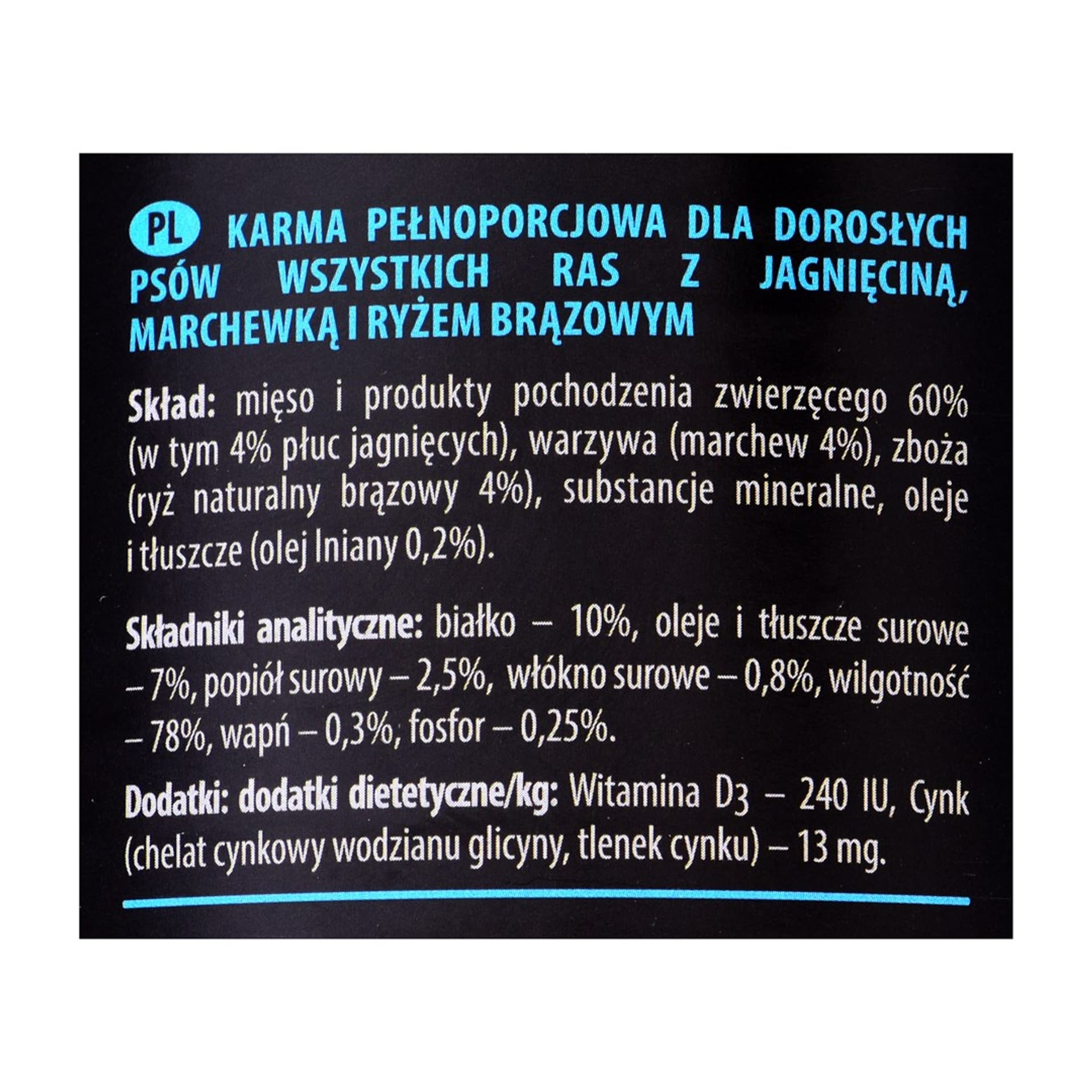

DOLINA NOTECI Piper Animals z jagnięciną - mokra karma dla psa - 800g