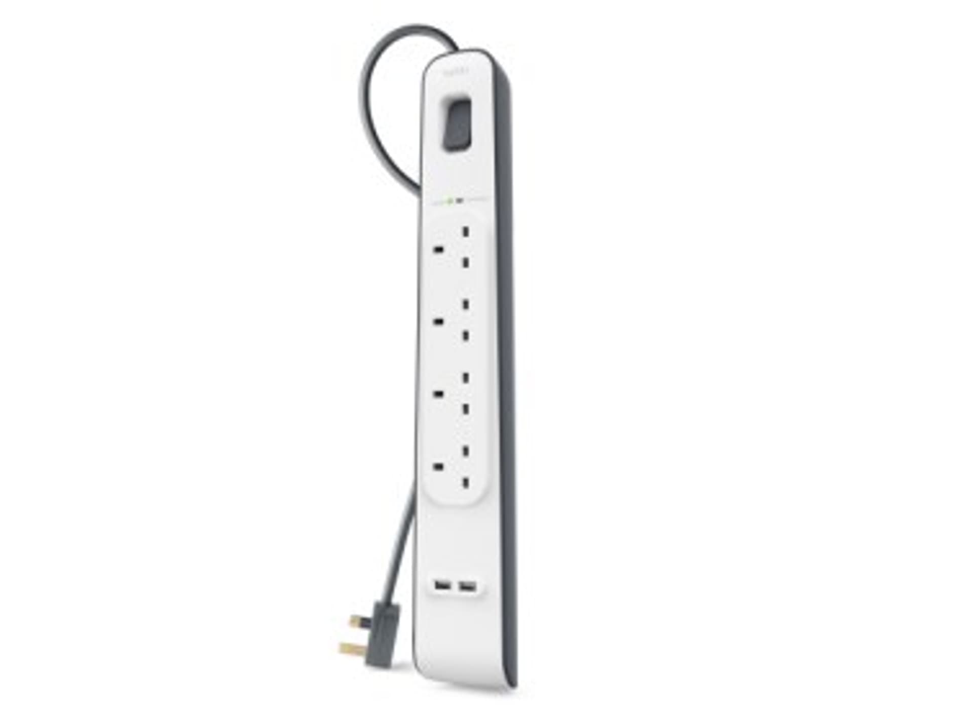

Listwa antyprzepięciowa 4 gniazda 525J 2xUSB 2m 2xUSB 2.4A Schuko