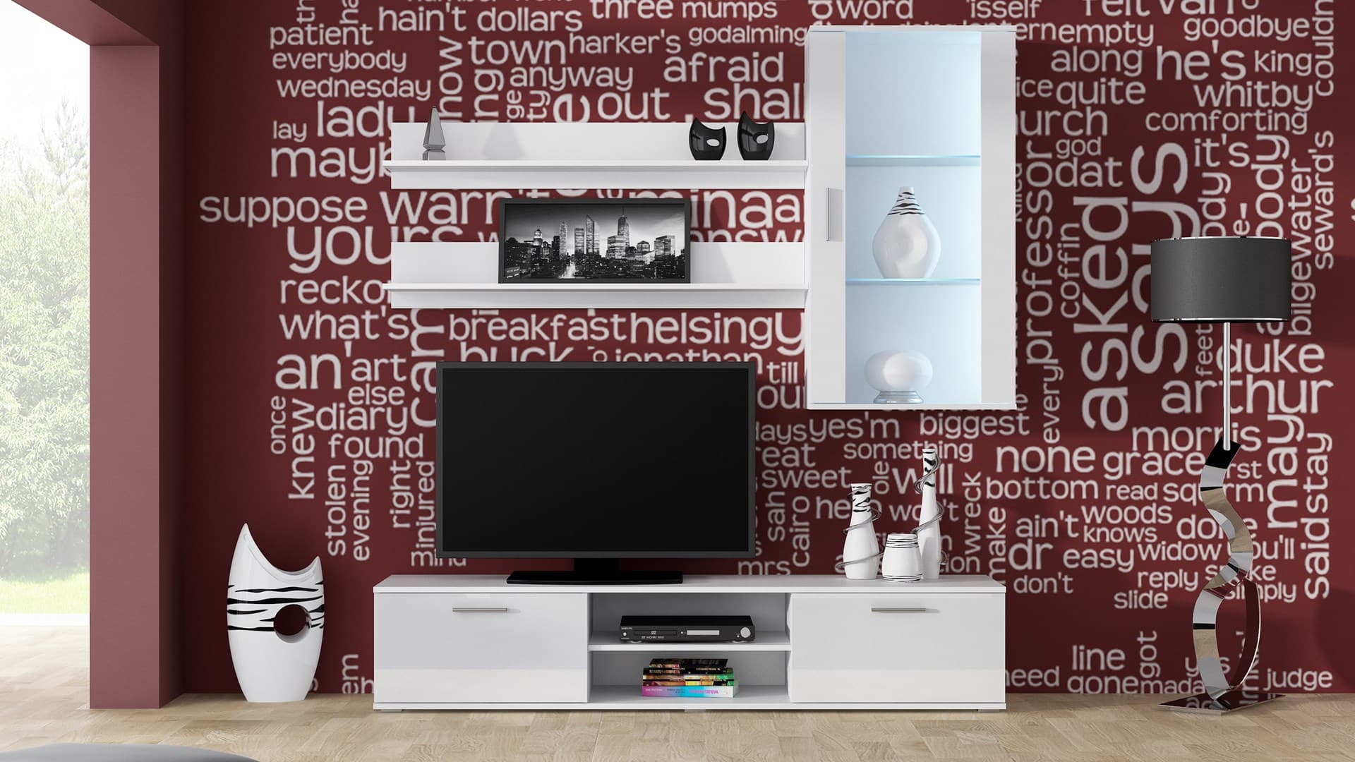 

Zestaw SOHO 5 (RTV180 + Wit.Wisz + Półki) BI/BI POŁ, Rtv180 + wit.wisz + półki) bi/bi po