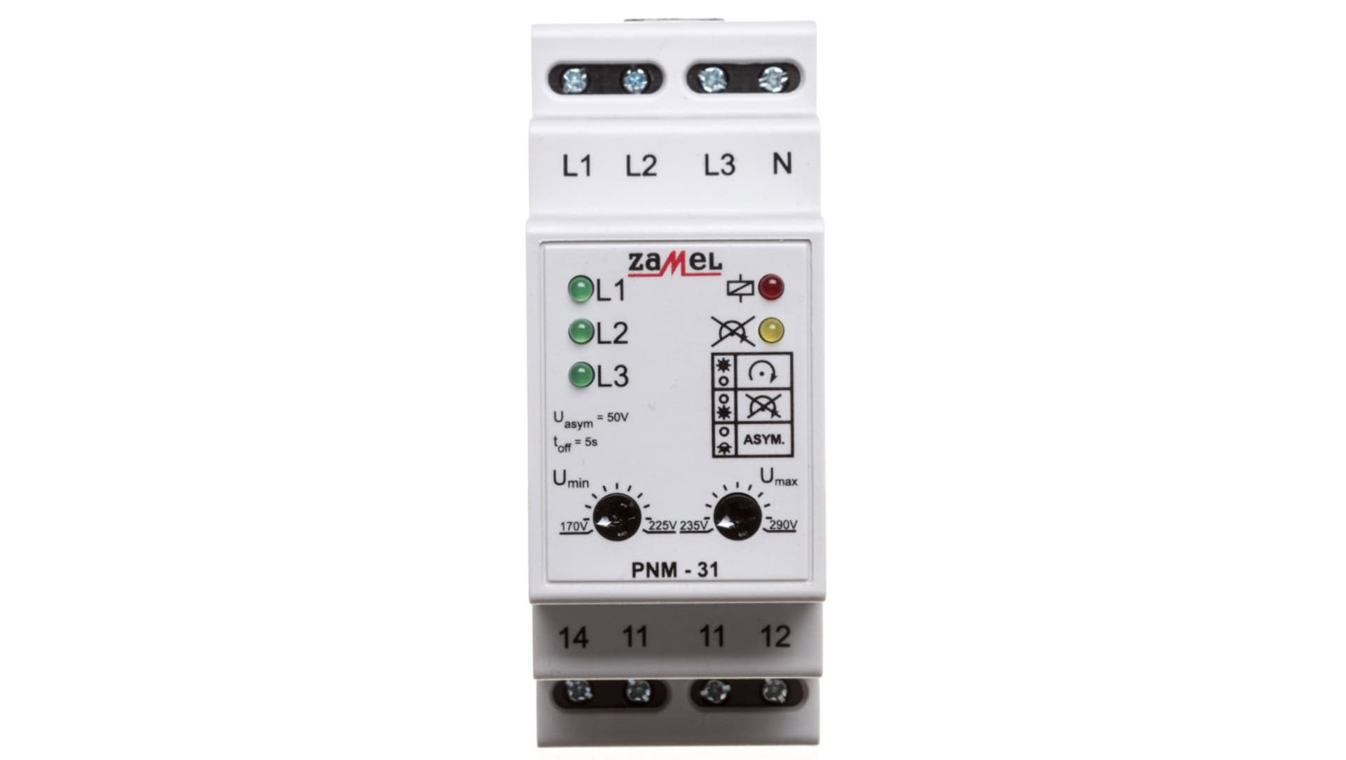 

Przekaźnik napięciowy 3-fazowy 230/400V AC PNM-31 EXT10000105