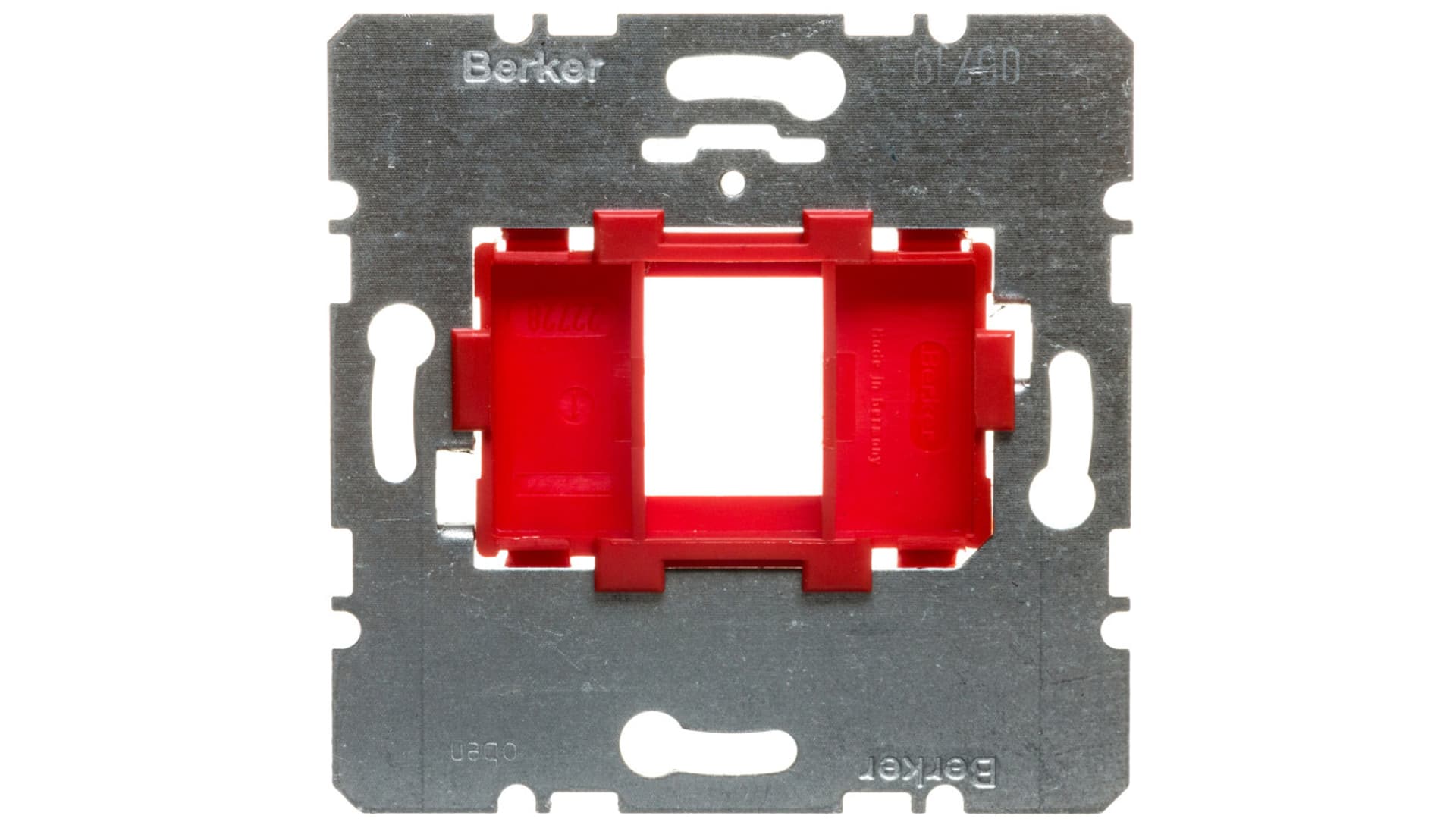 

Berker R.1/R.3 Płytka nośna pojedyncza z czerwonym elementem mocującym 454001