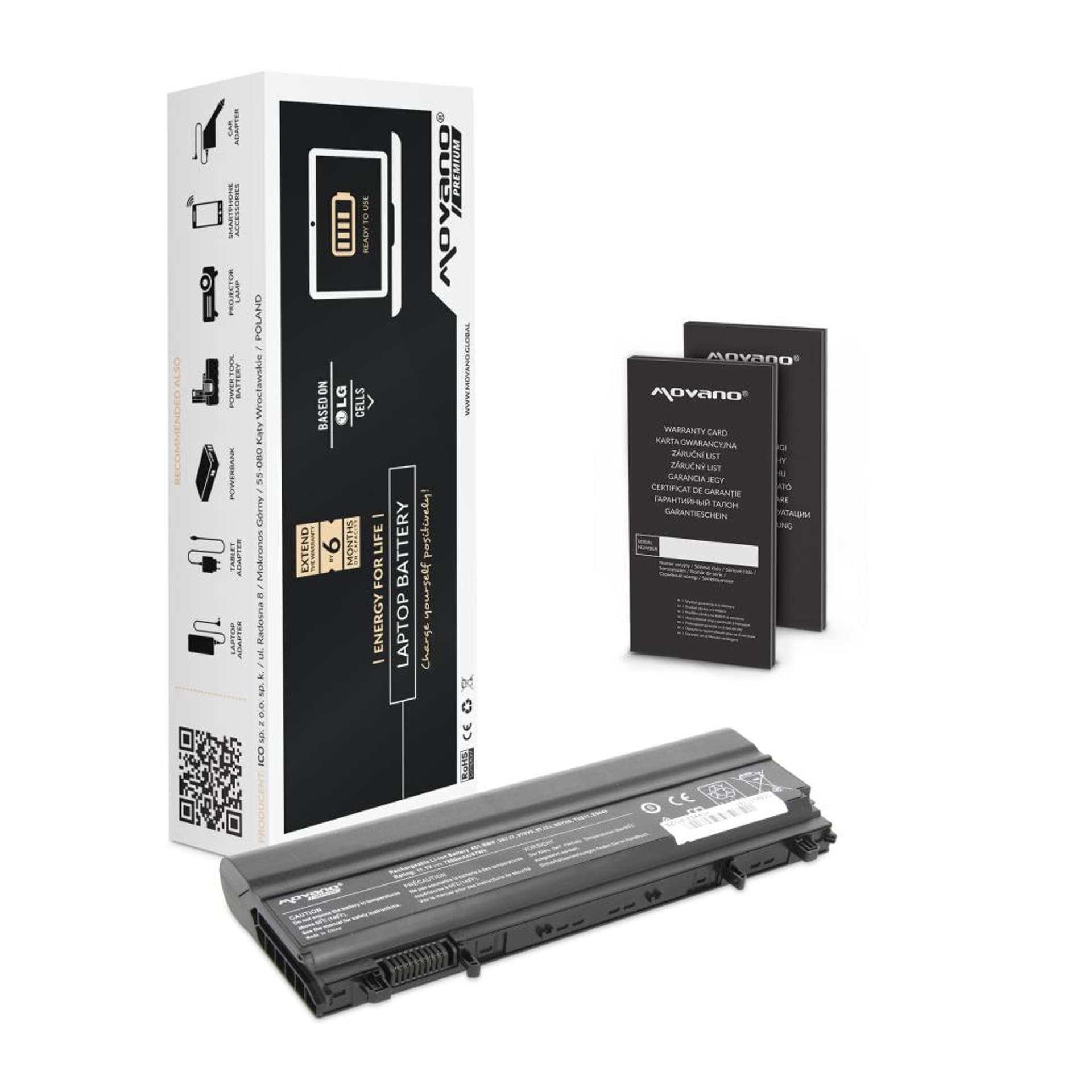 

Bateria Movano Premium do Dell Latitude E5440, E5540 (7800mAh)