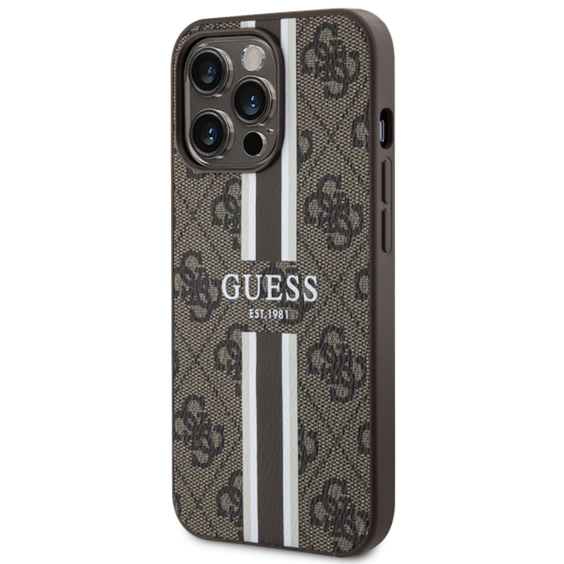 

Guess GUHMP13LP4RPSW iPhone 13 Pro / 13 6.1" brązowy/brown hardcase 4G Printed Stripes MagSafe