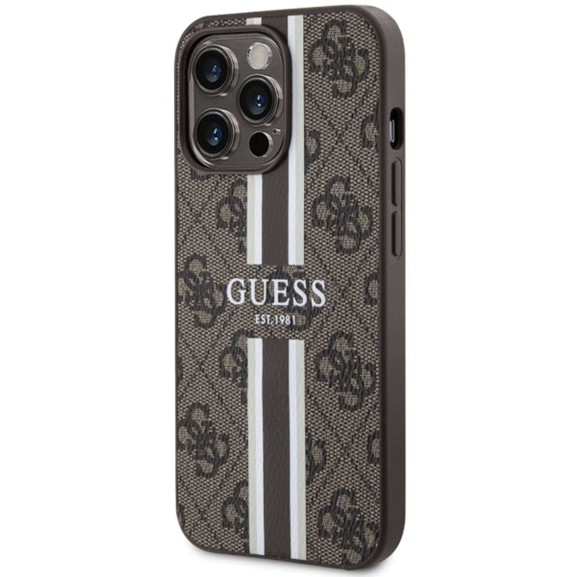 

Guess GUHMP13XP4RPSW iPhone 13 Pro Max 6.7" brązowy/brown hardcase 4G Printed Stripes MagSafe