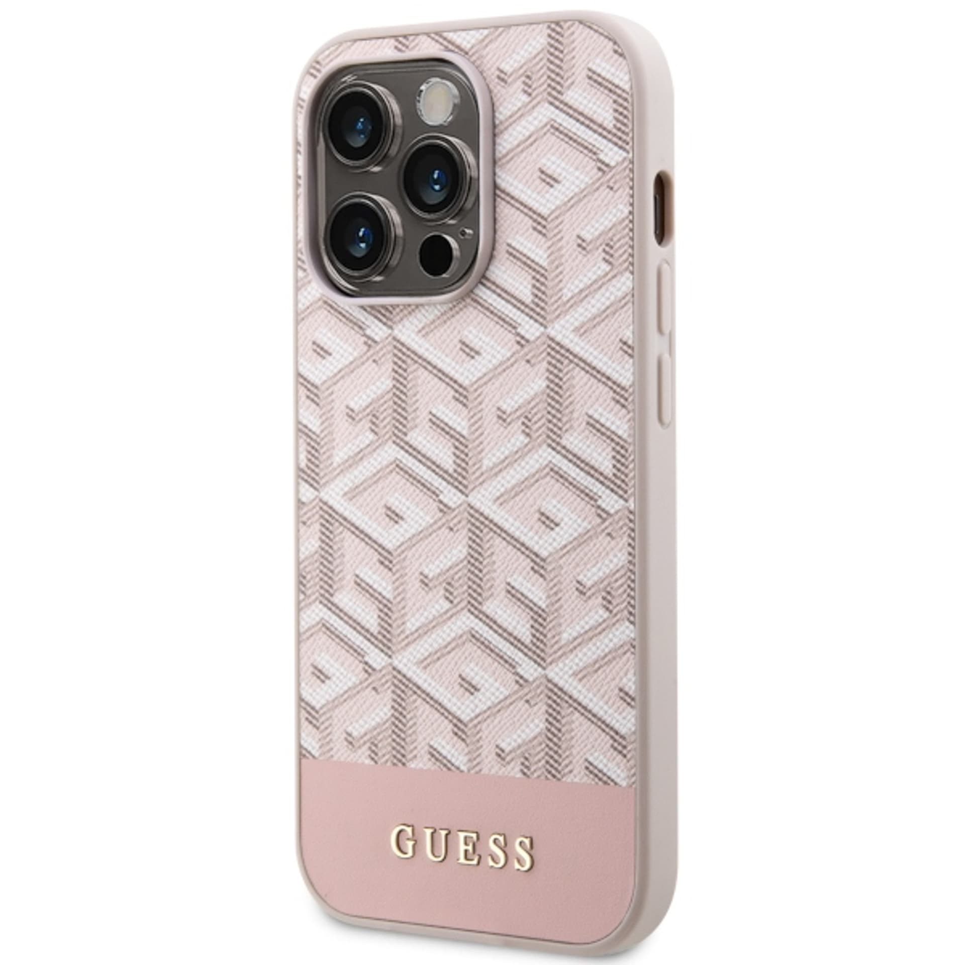 

Guess GUHMP14LHGCFSEP iPhone 14 Pro 6,1" różowy/pink hard case GCube Stripes MagSafe