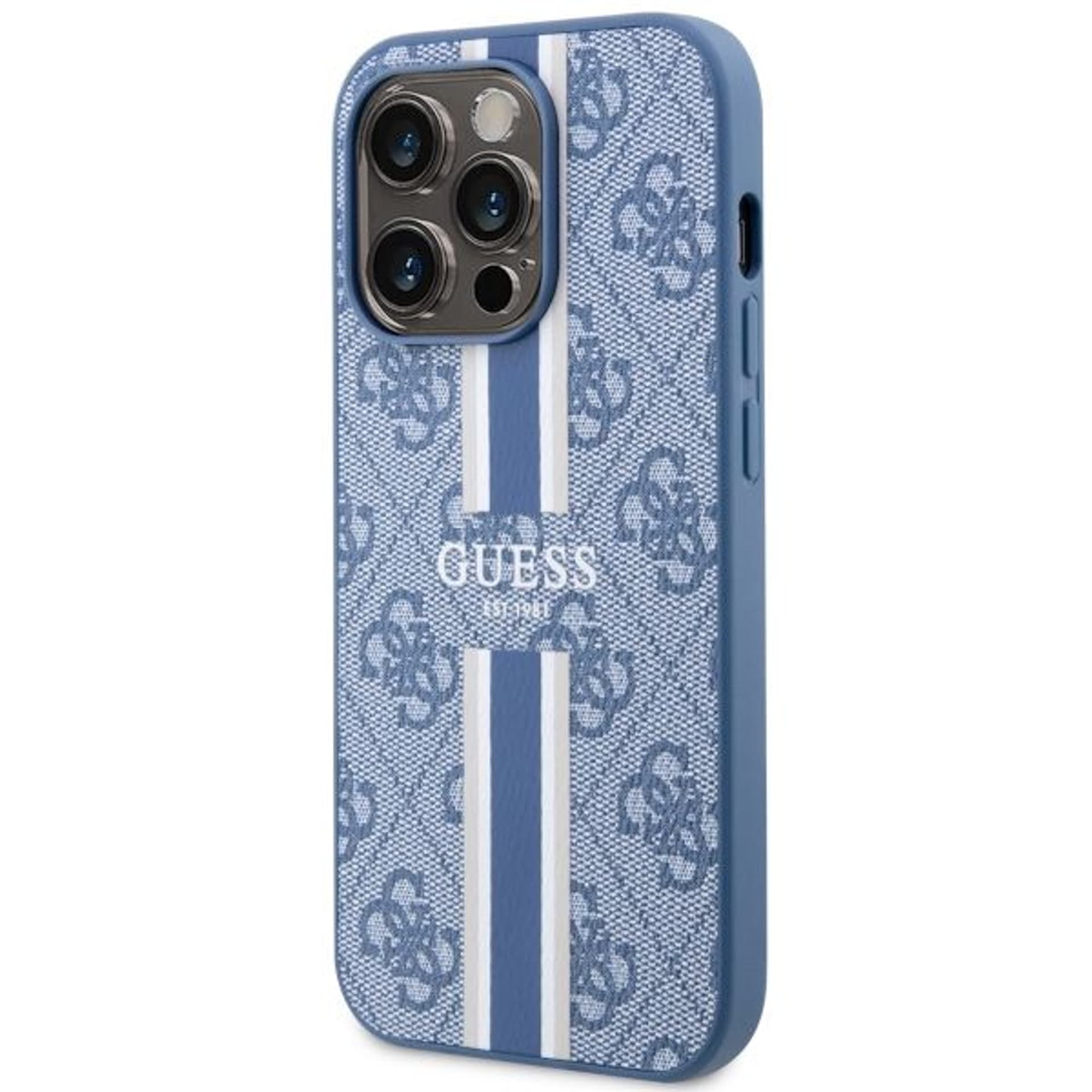 

Guess GUHMP14LP4RPSB iPhone 14 Pro 6.1" niebieski/blue hardcase 4G Printed Stripes MagSafe