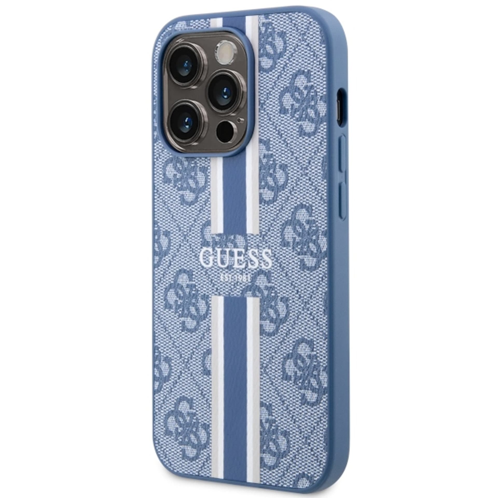 

Guess GUHMP14XP4RPSB iPhone 14 Pro Max 6.7" niebieski/blue hardcase 4G Printed Stripes MagSafe