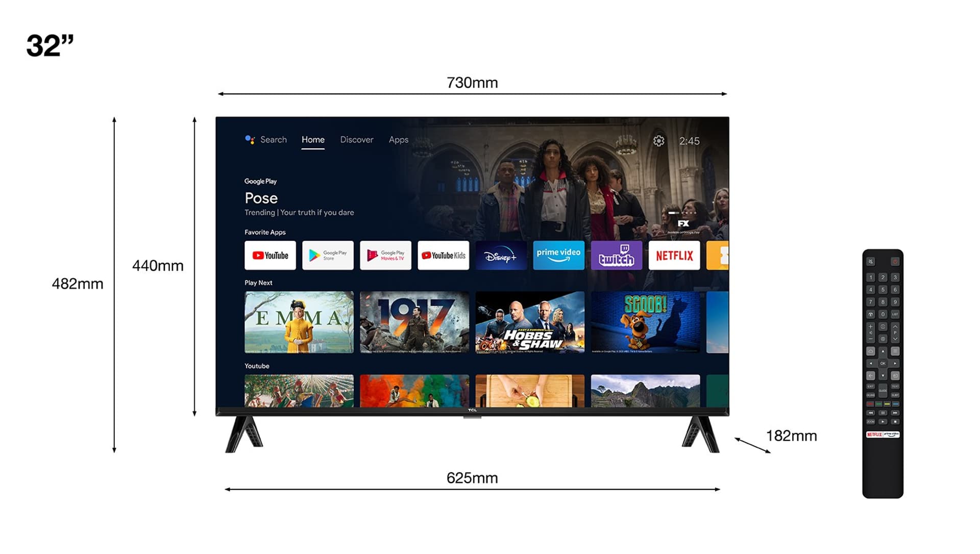 

Telewizor 32" TCL 32S5400AF (FHD HDR DVB-T2/HEVC Android)