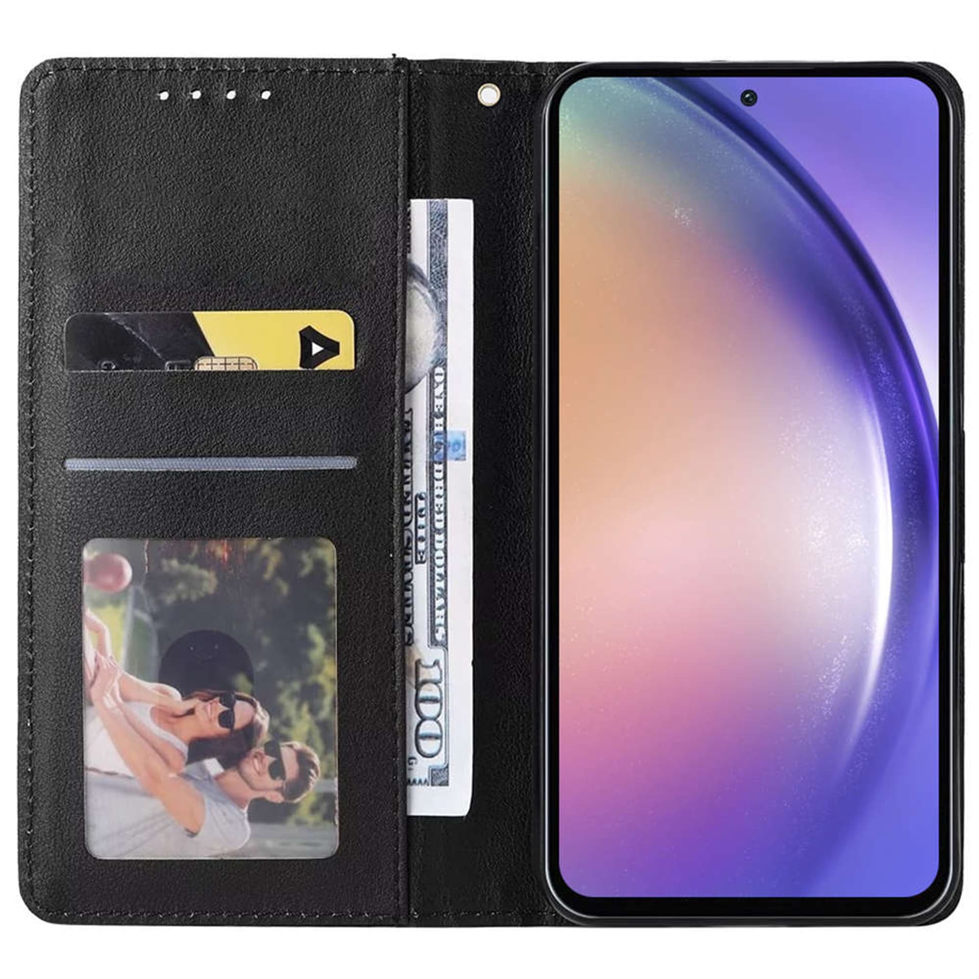 

Etui ochronne z klapką skórzany portfel Alogy Wallet Case obudowa na telefon do Samsung Galaxy A34 Czarny