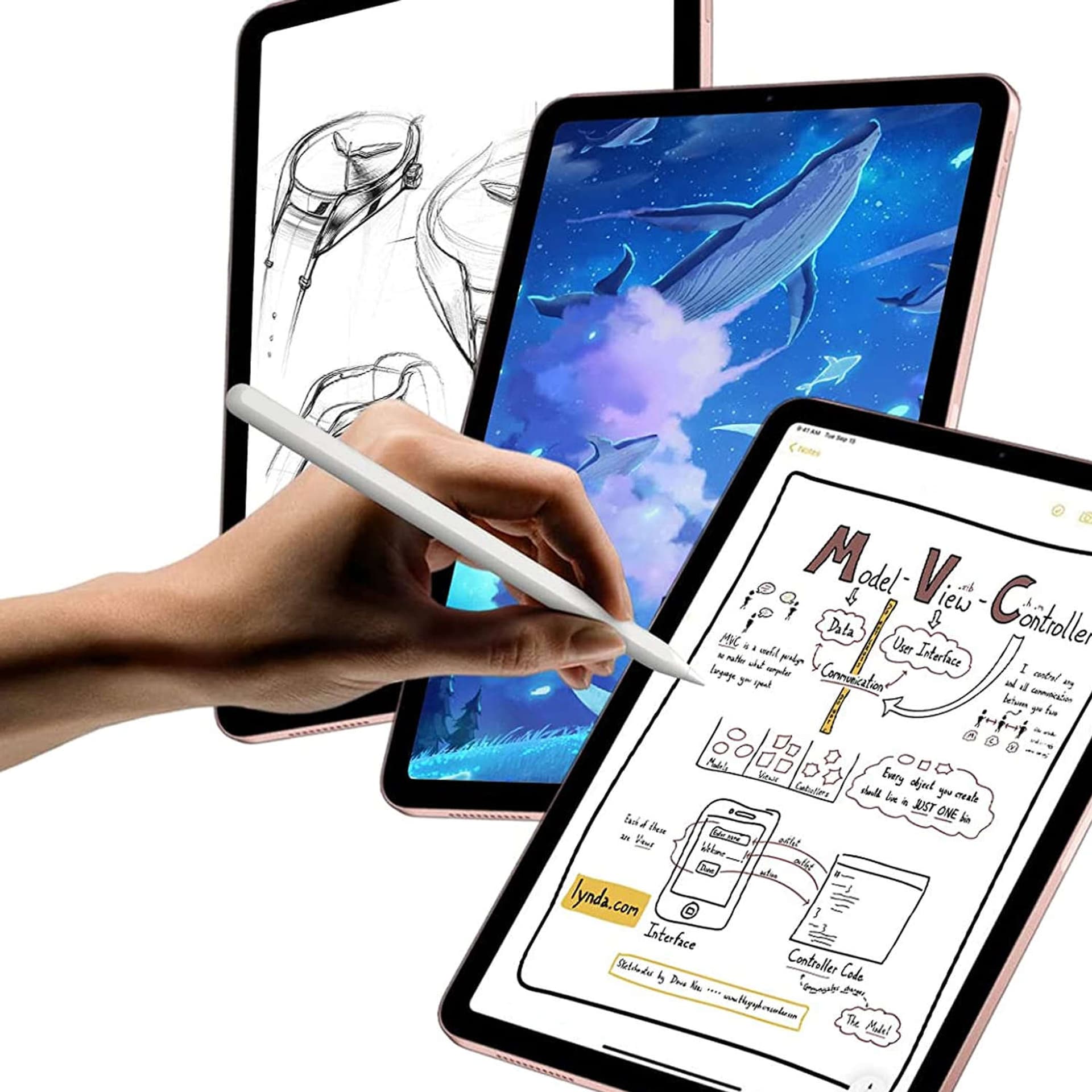 

Rysik wielofunkcyjny Stylus Pen M2 do Apple iPad Air, Pro, Mini z funkcją Palm Rejection Biały