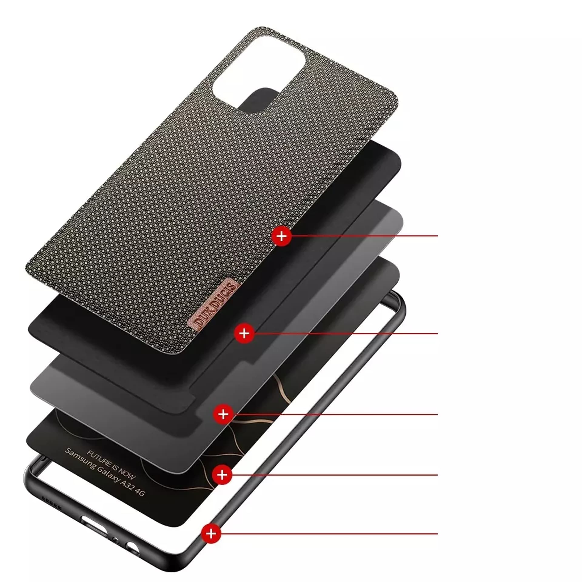

Dux Ducis Fino etui pokrowiec pokryty nylonowym materiałem Samsung Galaxy A32 4G zielony
