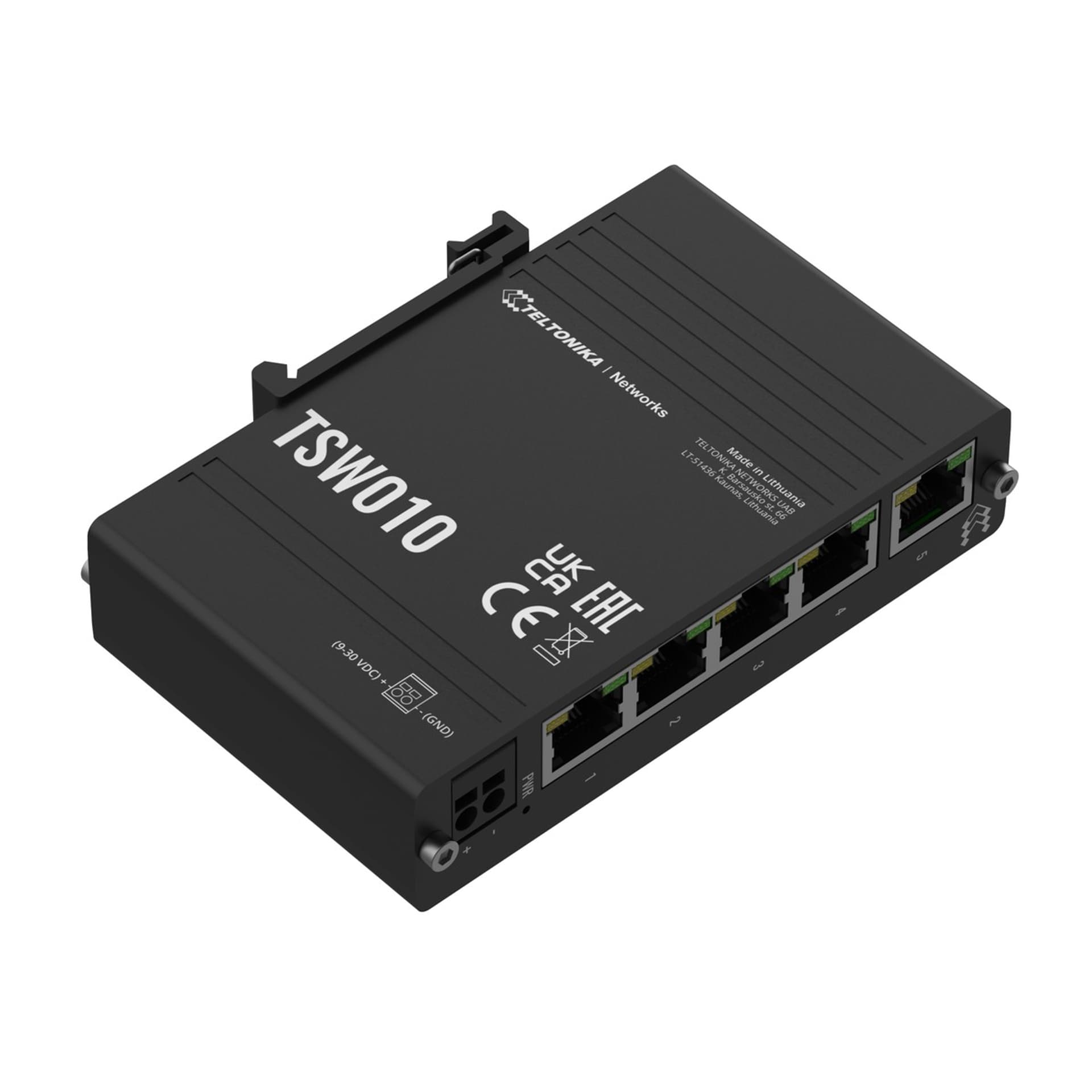 

TELTONIKA TSW010 INDUSTRIAL SWITCH 5X FE, DIN RAIL MOUNTING