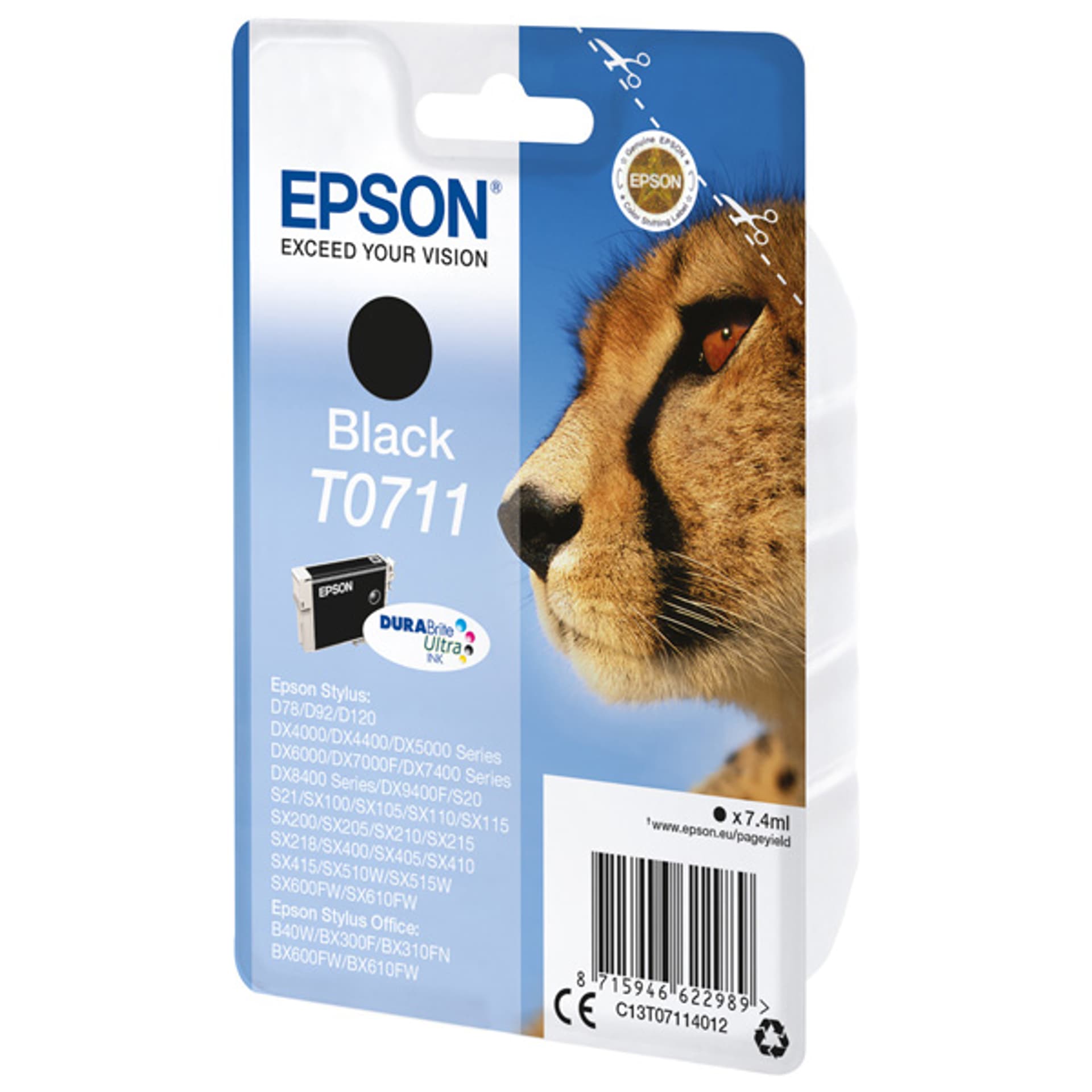 

Epson oryginalny ink / tusz C13T07114022, black, blistr z ochroną, 7,4ml, Epson D78, DX4000, DX4050, DX5000, DX5050, DX6000, DX605