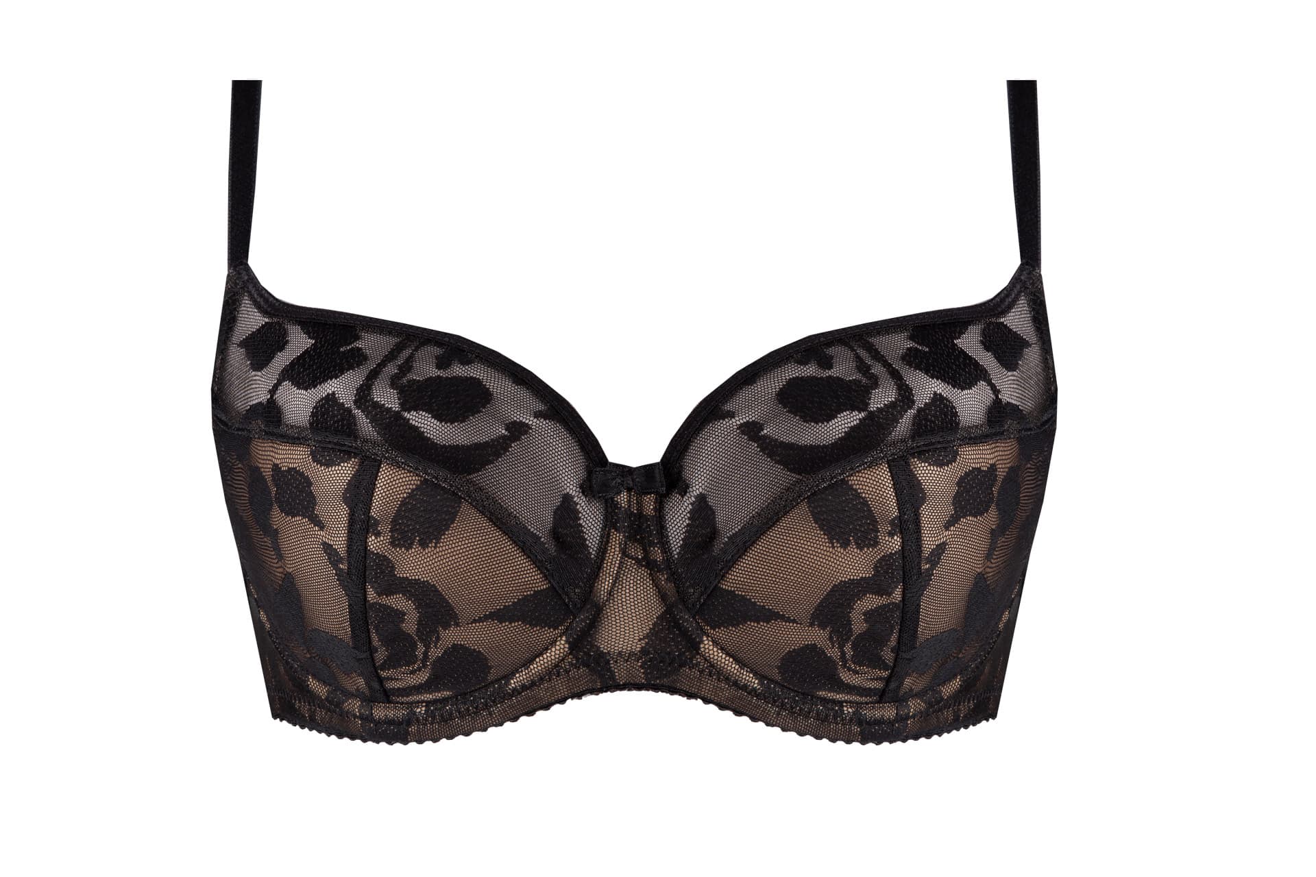 

Biustonosz "TAJLA" semi soft (kolor CZARNY BEŻ, rozmiar 75B)