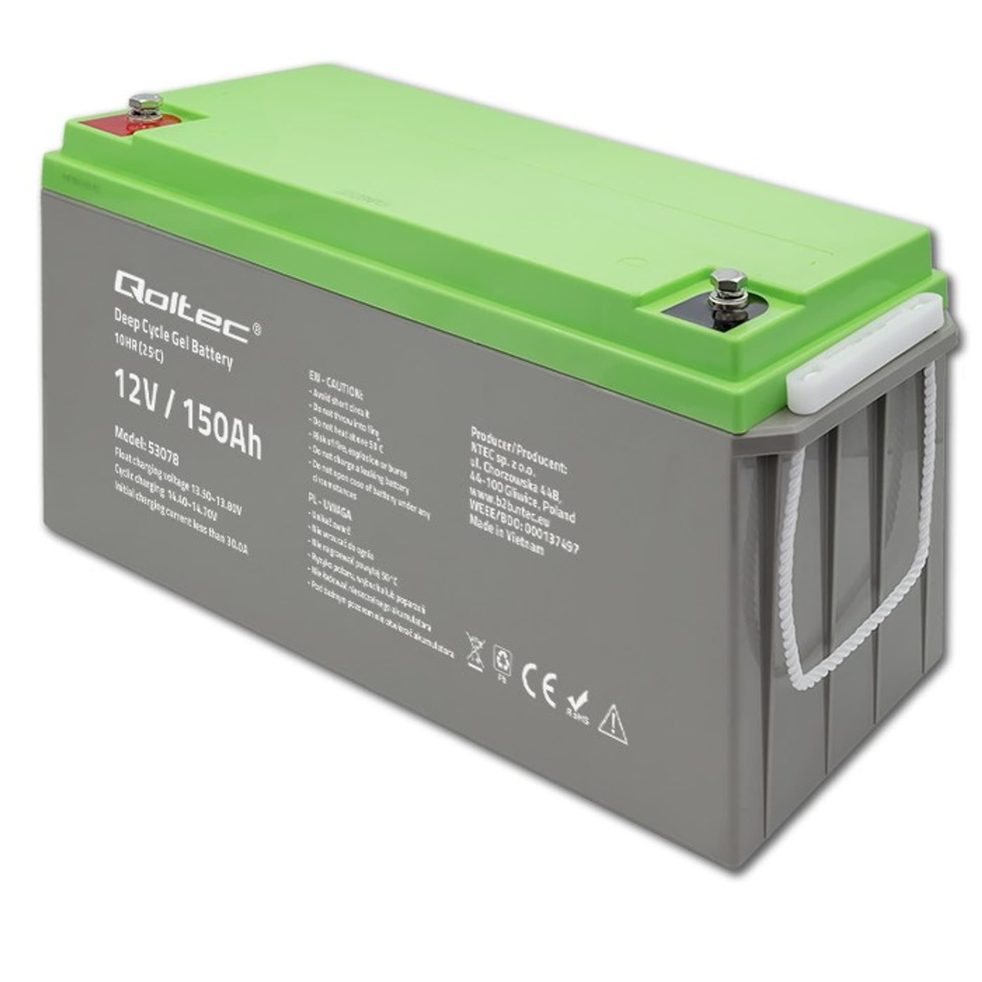 

QOLTEC AKUMULATOR ŻELOWY DEEP CYCLE | 12V | 150AH