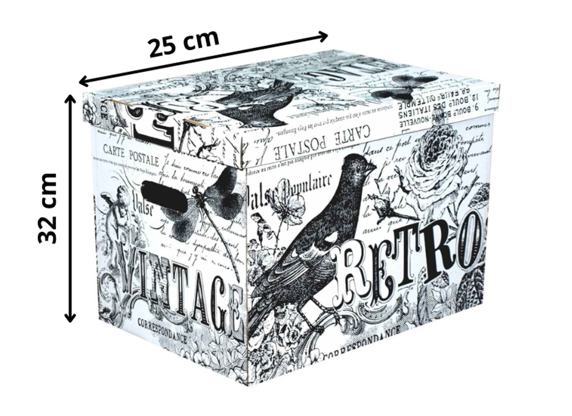 

Pudełko dekoracyjne, porządkowe 320x250x185 mm RETRO