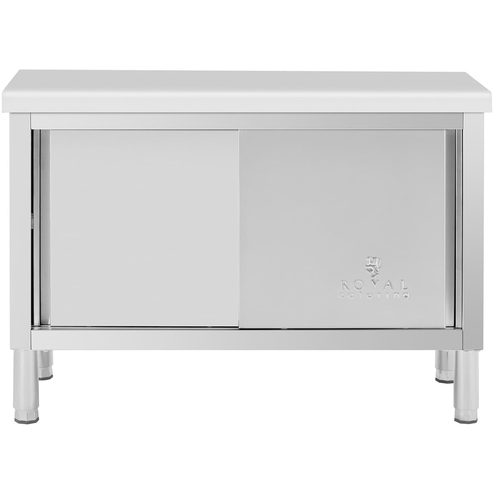 

Stół gastronomiczny z szafką z drzwiami suwanymi STAL 120 x 50 cm do 330 kg