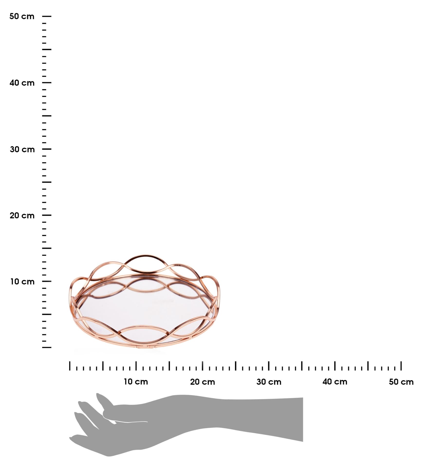 

Taca z lustrem różowe złoto 23 cm