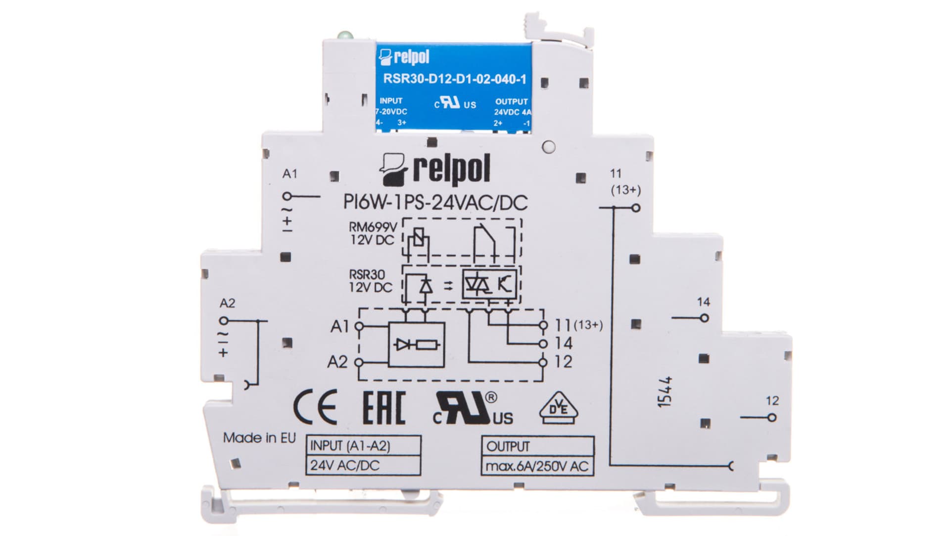

Przekaźnik interfejsowy 1Z 6A 24VAC/DC AgSnO2 PIR6W-1PS-24VAC/DC-O 857212
