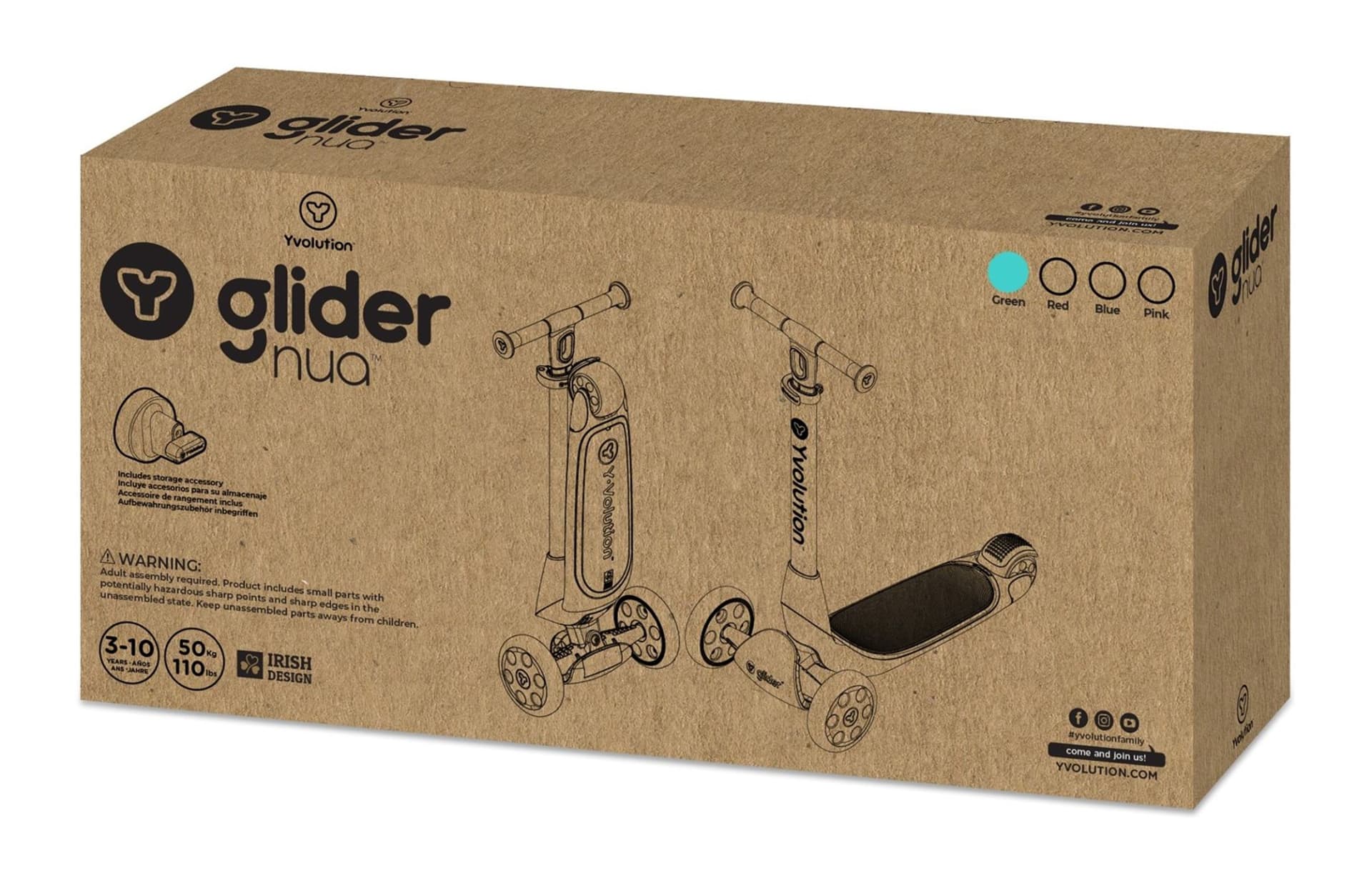 

Yvolution Hulajnoga GLIDER NUA - zielony ECO BOX