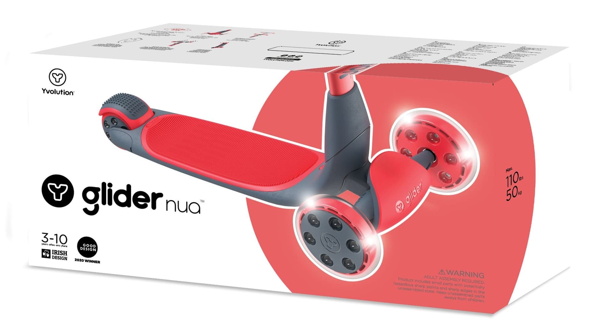 

Yvolution Hulajnoga GLIDER NUA - czerwony