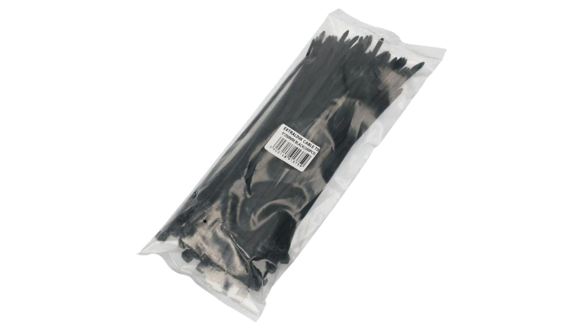 

EXTRALINK CABLE TIE 5*250MM BLACK (100PCS BAG)