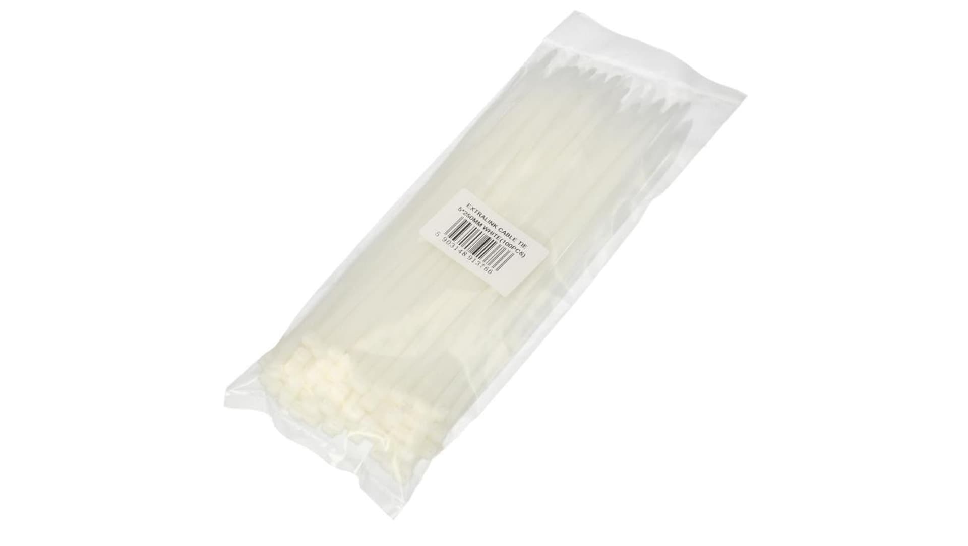 

EXTRALINK CABLE TIE 5*250MM WHITE (100PCS BAG)