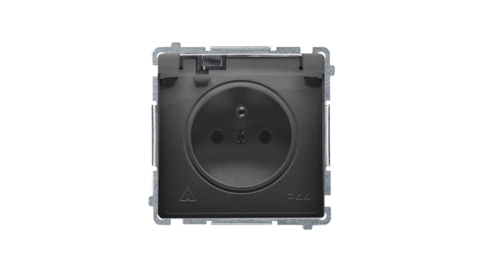 

Simon Basic Gniazdo wtyczkowe z uziemieniem, IP44 (moduł) 16A, 250V, zaciski śrubowe klapka transp. czarny BMGZ1B.01/49A, Moduł) 16a/250v/zaciski śrubowe klapka transp. czarny bmgz1b.01/49