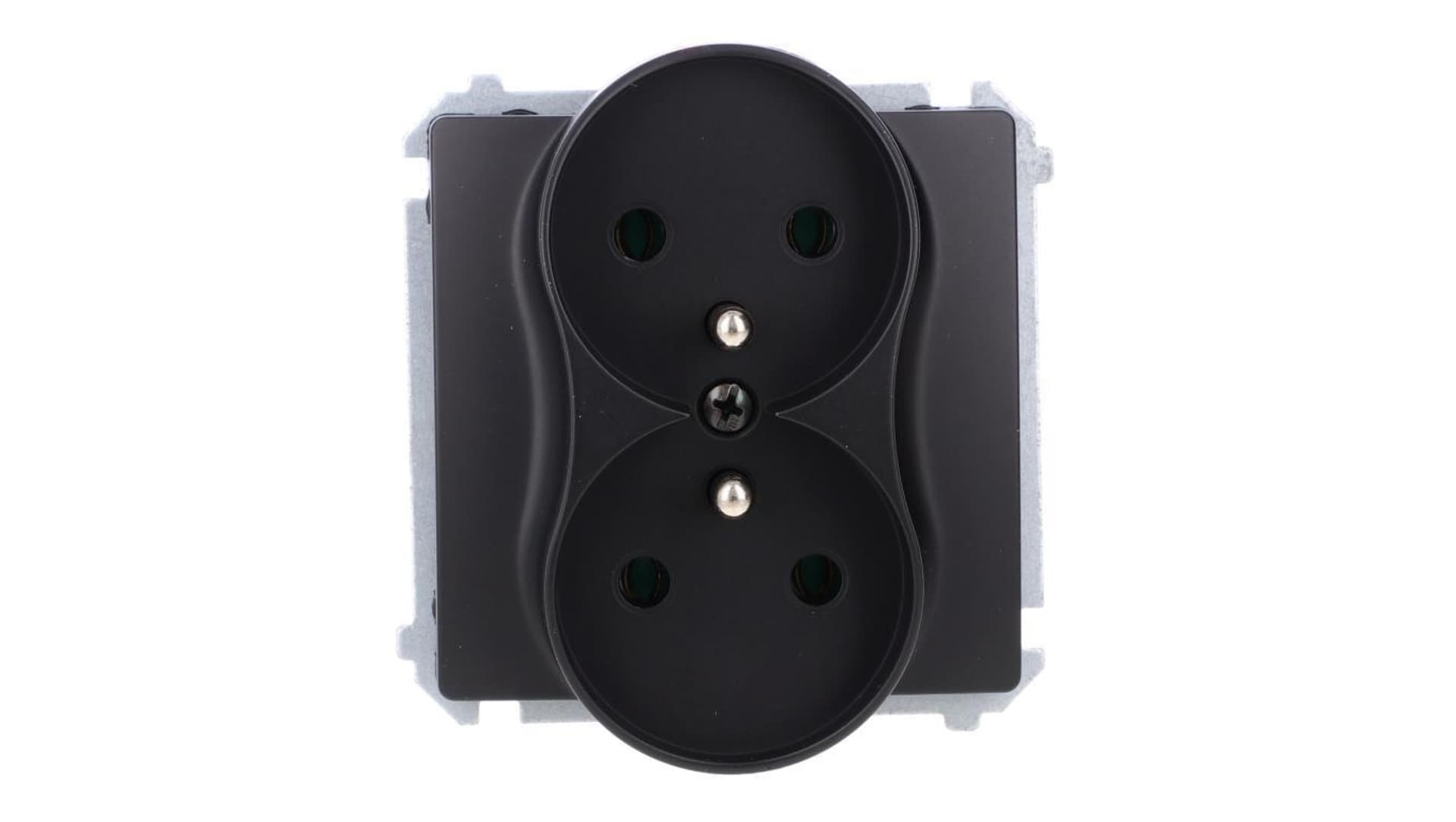 

Simon Basic Gniazdo wtyczkowe podwójne z uziemieniem (moduł),16A, 250V, zaciski śrubowe czarny BMGZ2M.01/49, Moduł)/16a/250v/zaciski śrubowe czarny bmgz2m.01/4