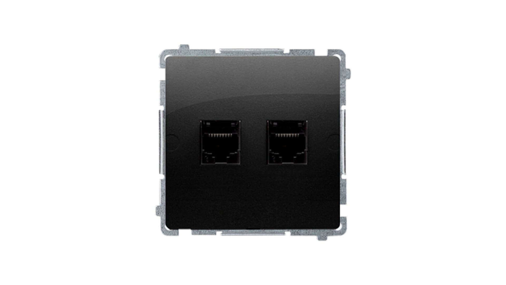 

Simon Basic Gniazdo komputerowe RJ45 podwójne kategoria 5e (moduł). Montaż gniazda na wkręty do puszki czarny BMF52.02/49, Moduł). montaż gniazda na wkręty do puszki czarny bmf52.02/4