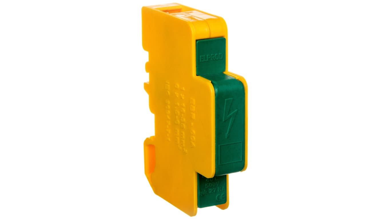 

Blok rozdzielczy modułowy 1-biegunowy 60A we: 1x6-35mm2 wy: 6x2,5-6mm2 żółto-zielony LBR60A 84326009