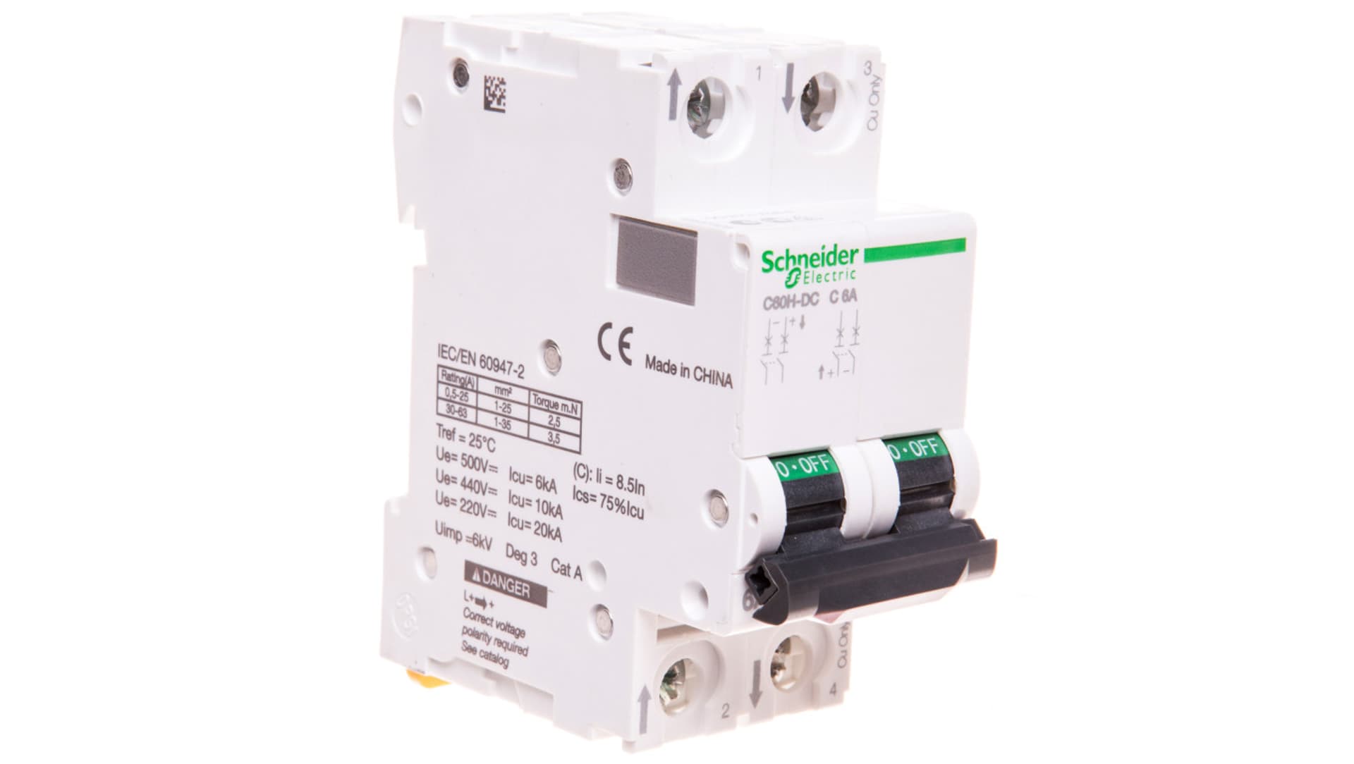 

Wyłącznik nadprądowy 2P C 6A 6kA DC C60H A9N61526