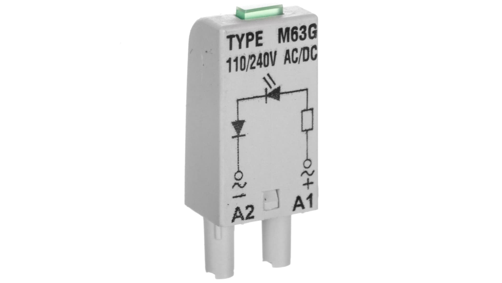 

Moduł sygnalizacyjny L (dioda: LED zielony) 110-230 V AC/DC M63G szary 854854, Dioda: led zielony) 110-230 v ac/dc m63g szary 85485