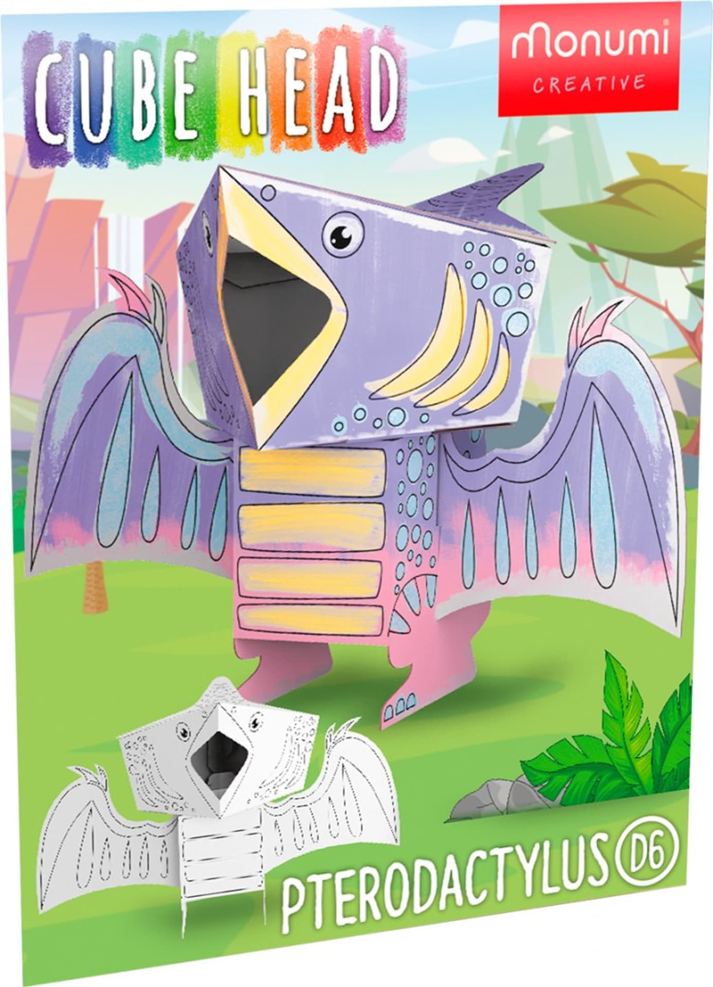 

"Pterodaktyl" kolorowanka-składanka 3D dinozaur