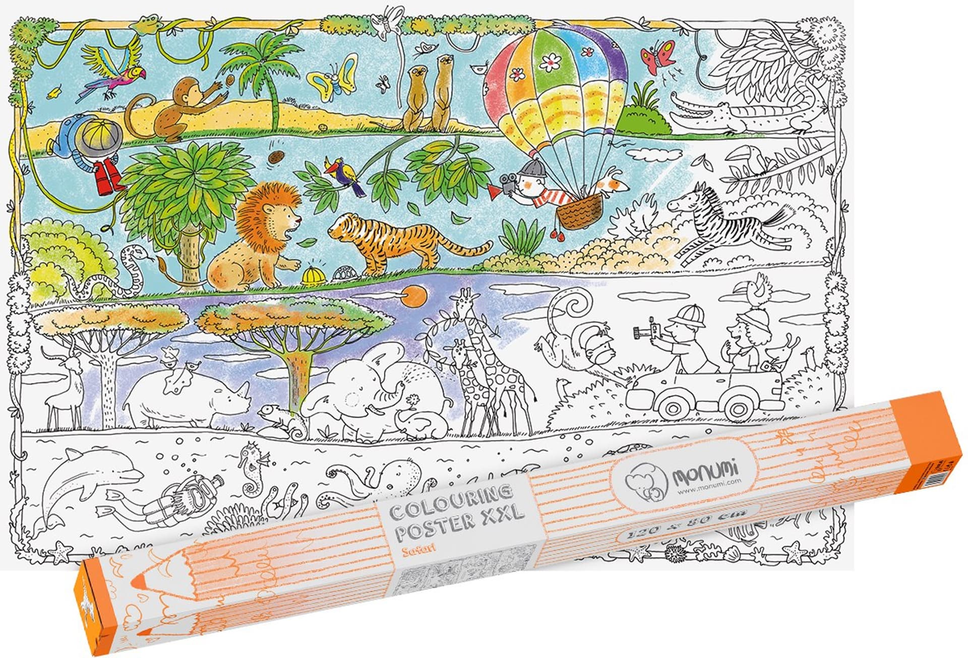 

"Safari" kolorowanka podłogowa XXL plakat