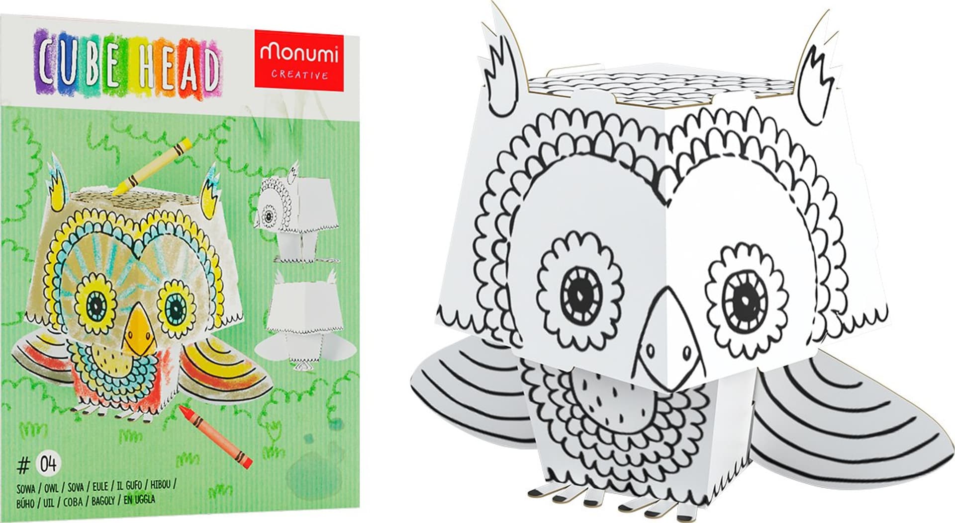 

"Sowa" kolorowanka-składanka 3D dla dzieci