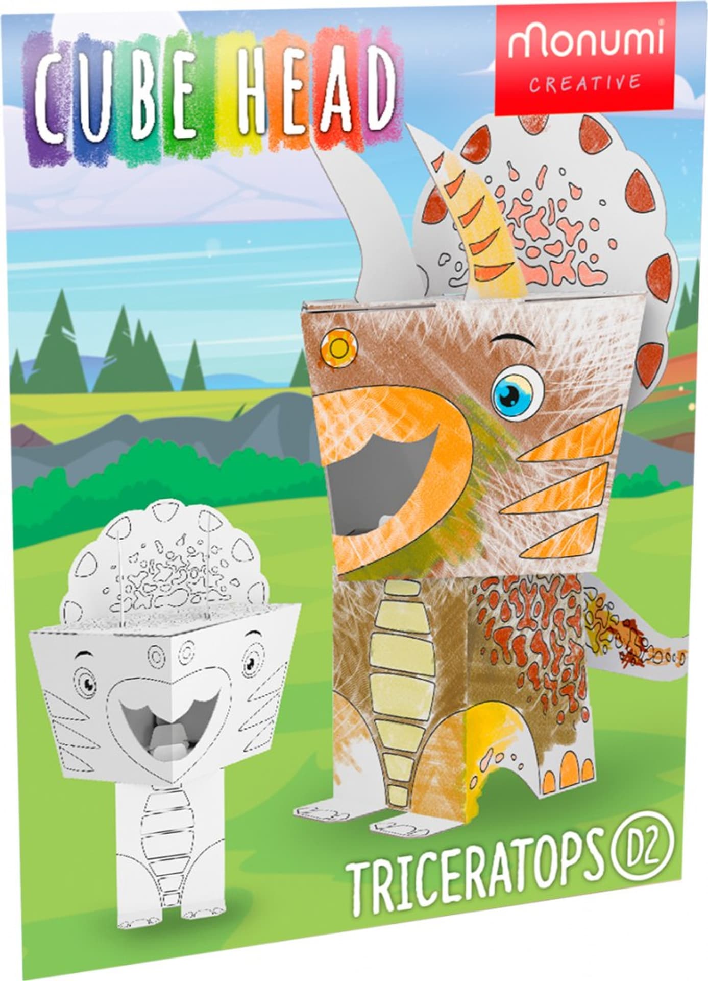 

"Triceratops" kolorowanka-składanka 3D dinozaur