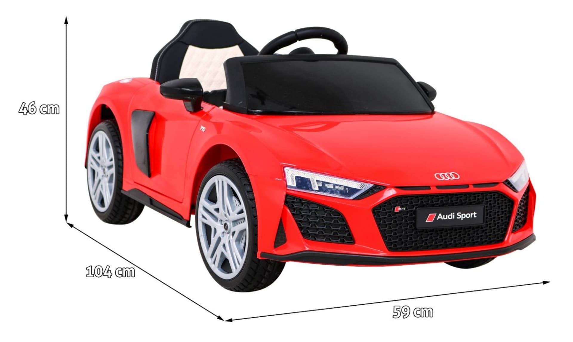 

Audi R8 LIFT Samochodzik na akumulator Czerwony + Pilot + Koła EVA + MP3 + LED