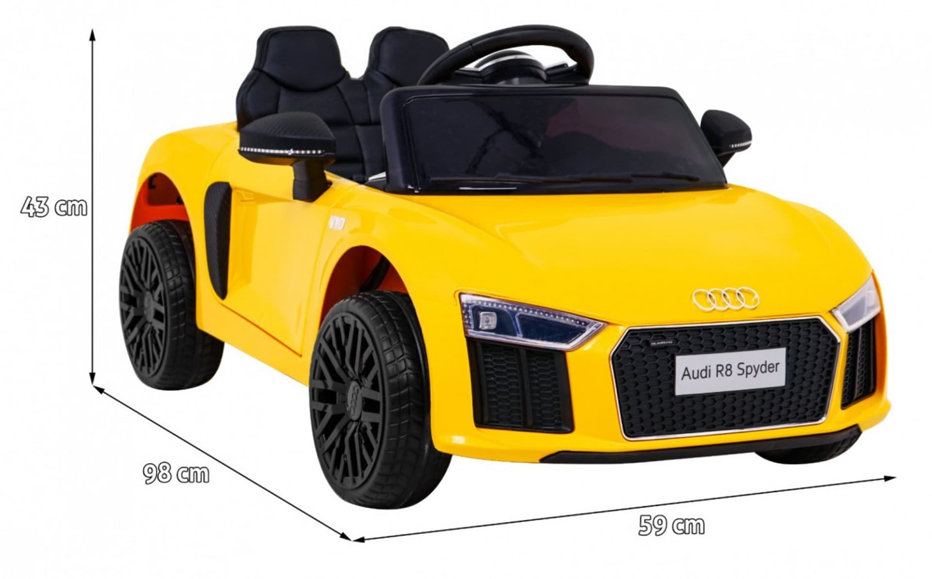 

Audi R8 na akumulator dla dzieci Żółty + Pilot + EVA + Wolny Start + MP3 LED