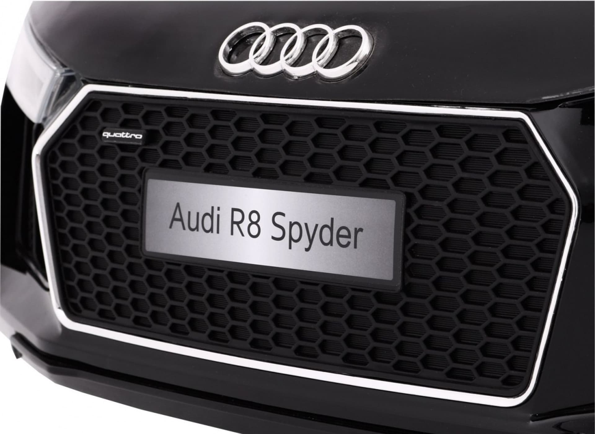 

Audi R8 Spyder na akumulator Lakier Czarny + Pilot + EVA + Wolny Start + Radio MP3 + LED