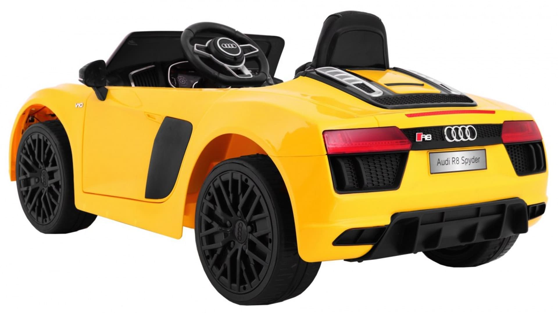 

Audi R8 Spyder na akumulator Żółty + Pilot + EVA + Wolny Start + Radio MP3 + LED