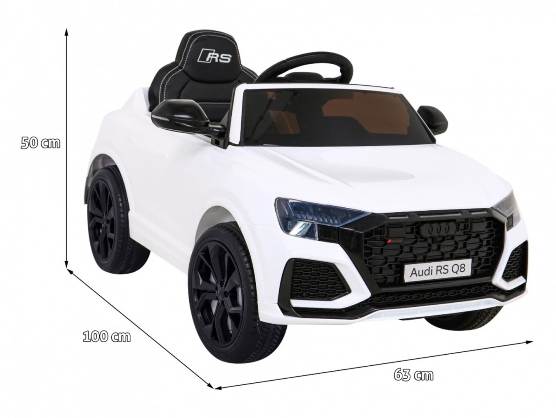 

Audi RS Q8 Autko na akumulator Biały + Pilot + Wolny Start + EVA + LED + MP3 USB