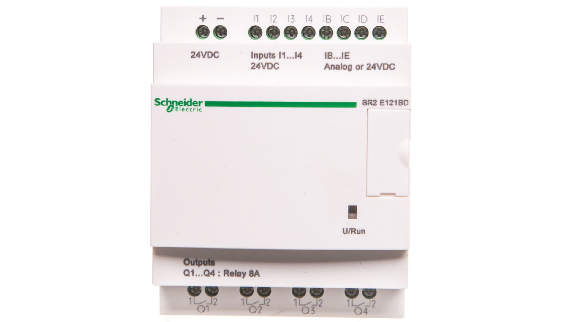 

Moduł ZELIO LOGIC 8wejścia cyfrowe 4 wyjścia analogowe 240VAC RTC SR2E121BD